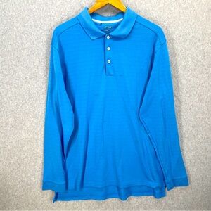 Adidas Climalite Long Sleeve 2 Polo Shirts Blue & Red XL Men’s